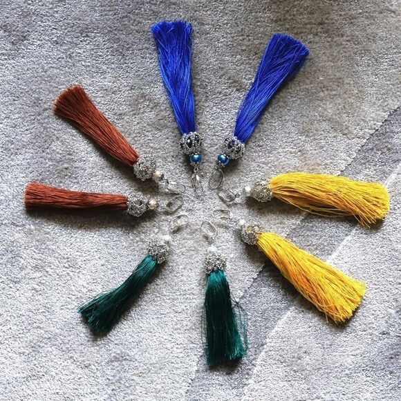HP🎉🎉 seedbeds pearl silk thread tassel earring - Picture 1 of 1